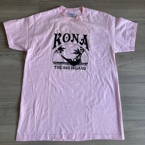 Vintage Fruit Of The Loom‎ Kona The Big Island Pink T Shirt Medium Cotton